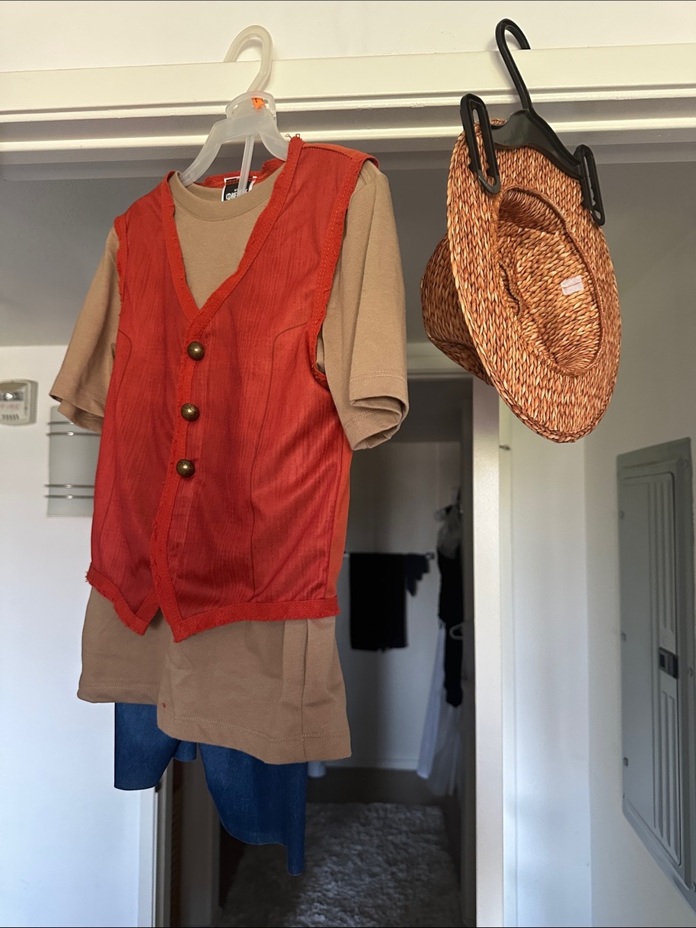 Onepiece Red Vest and Tan Shirt Kids Halloween Costume